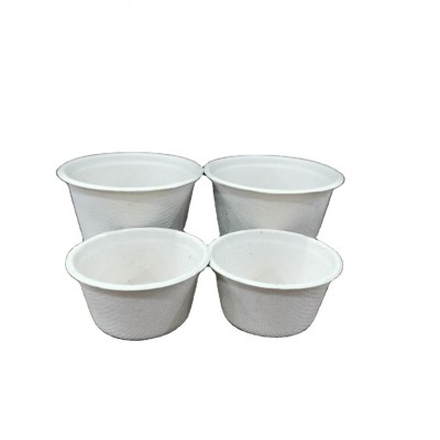 Disposable saucer containers biodegradable bagasse bamboo pulp 1 oz 2oz 3 oz 4 oz saucer  cup