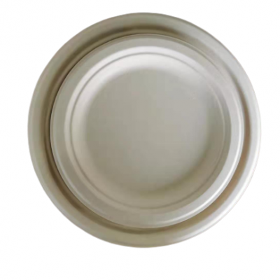 Biodegradable and Compostable Bagasse paper Plate  6 inch Bamboo round Plate