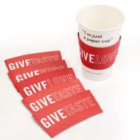 Biodegradable Disposable Embossed Paper Coffee Cup Sleeve