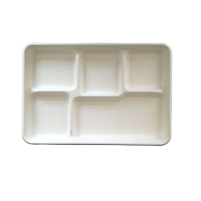 Lunch Tray-12.5" * 10" Biodegradable Compost Bagasse Sugarcane Fast Food Paper Trays Lunch Tray