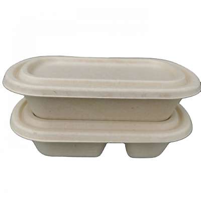 800ml Eco friendly packaging biodegradable disposable Bagasse Paper fast food container box