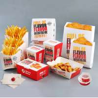 Disposable Food Grade French Fries Chicken Nugget Burger Paper Packaging Box