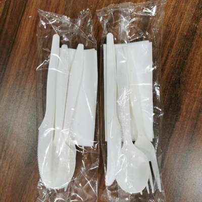 Eco-friendly Biodegradable Cornstarch cutlery Fork Knife Spoon utensils